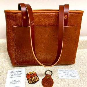 Go Forth Goods Small Tote in Saddle